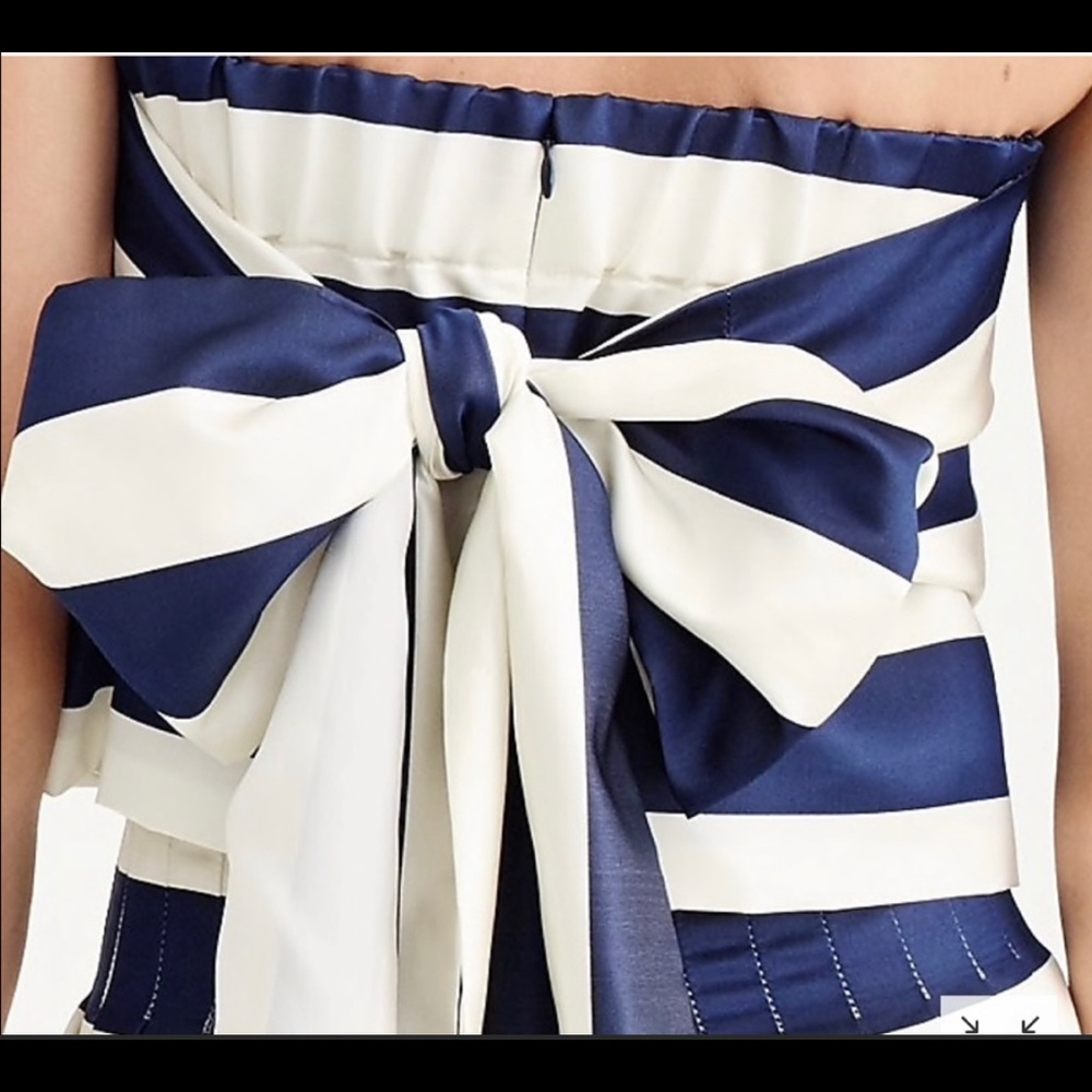 NWT J.Crew Striped Pleated Satin Top - Picture 2 of 5